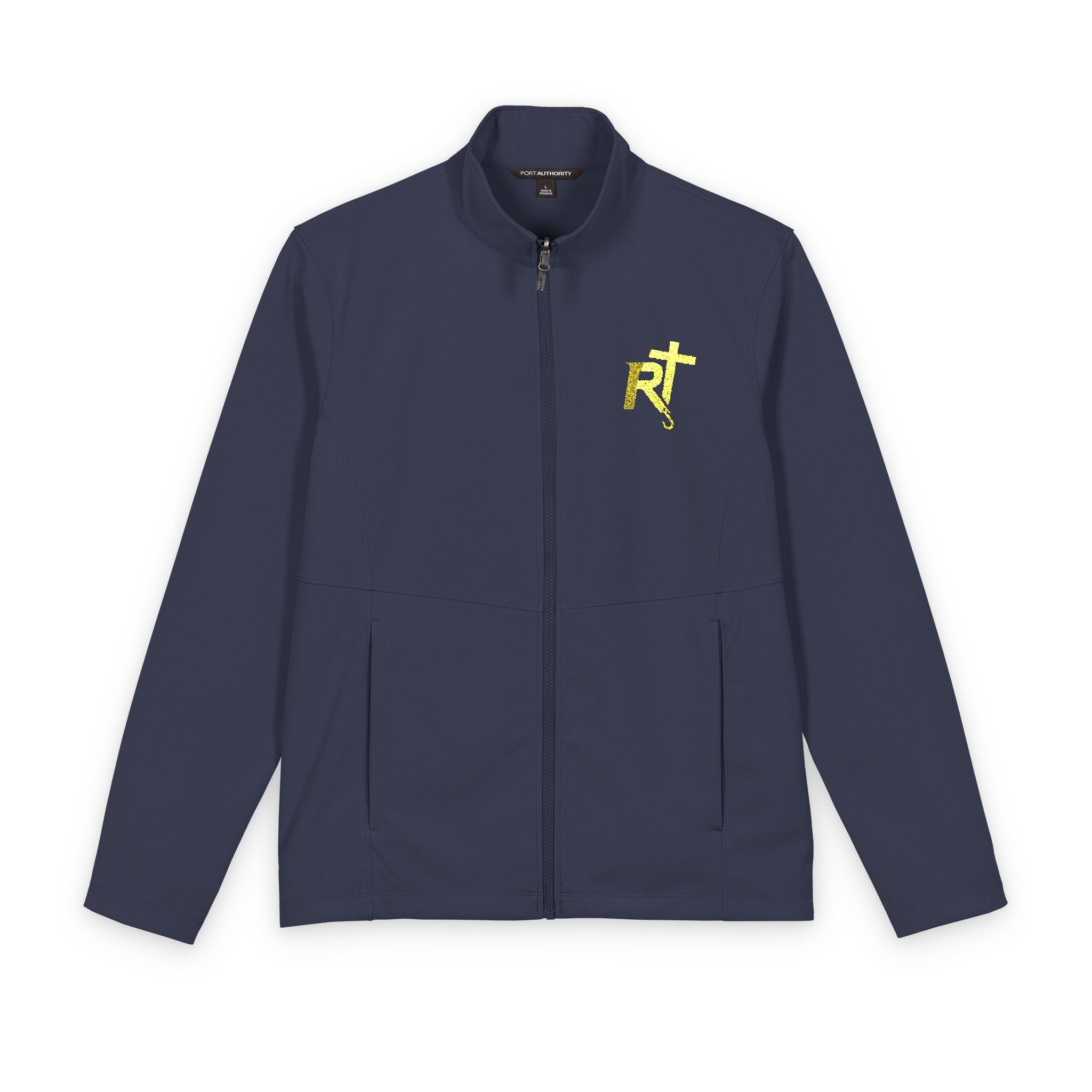 Soft Shell Jacket with Yellow Star Patch — Men's Lightweight Windbreaker