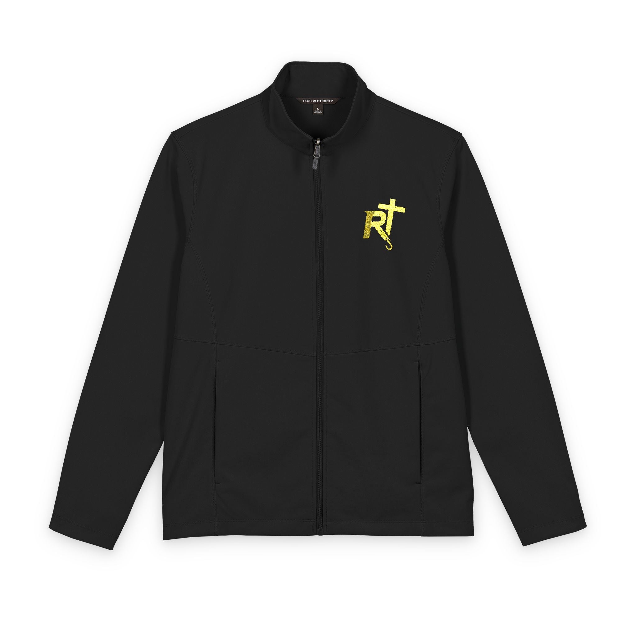 Soft Shell Jacket with Yellow Star Patch — Men's Lightweight Windbreaker