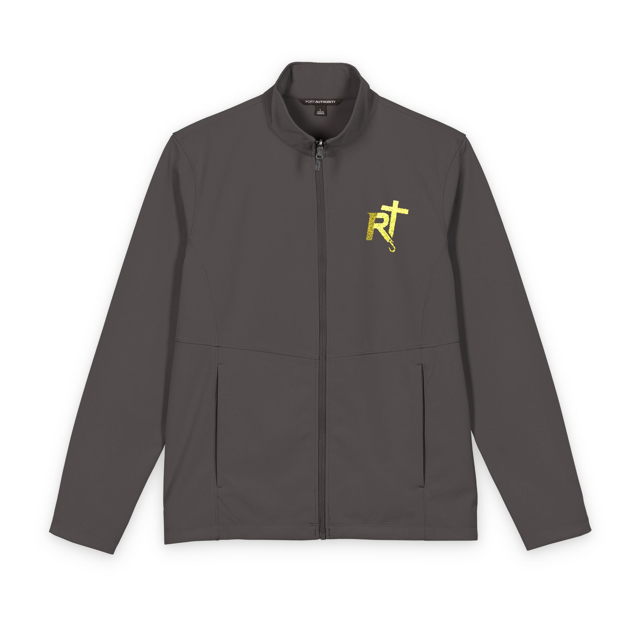 Soft Shell Jacket with Yellow Star Patch — Men's Lightweight Windbreaker